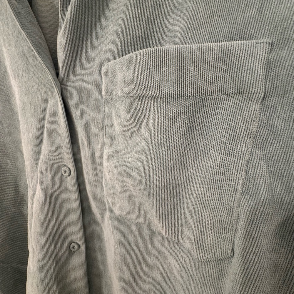 NWOT Zara Light Green Fine Corduroy Button Down Shirt Size Small - Picture 6 of 7